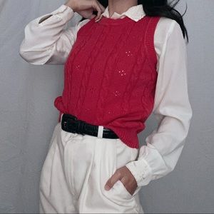 Vintage Red Knitted Vest